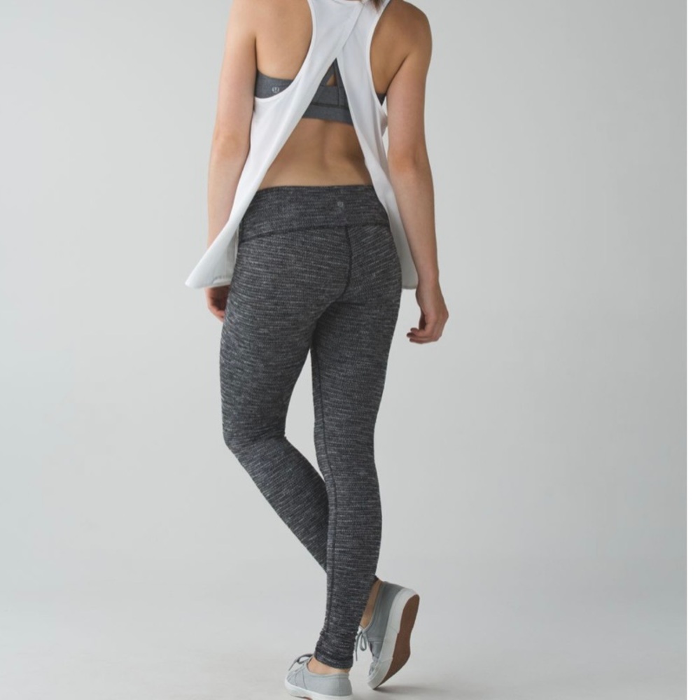 Lululemon Wunder Under Leggings Coco Pique Gray Size 2